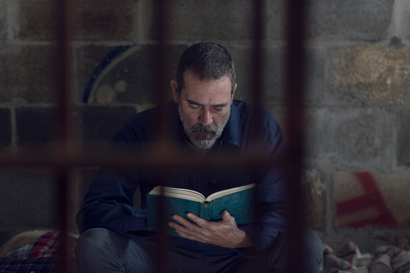 Negan (Jeffrey Dean Morgan) crams for the big test.